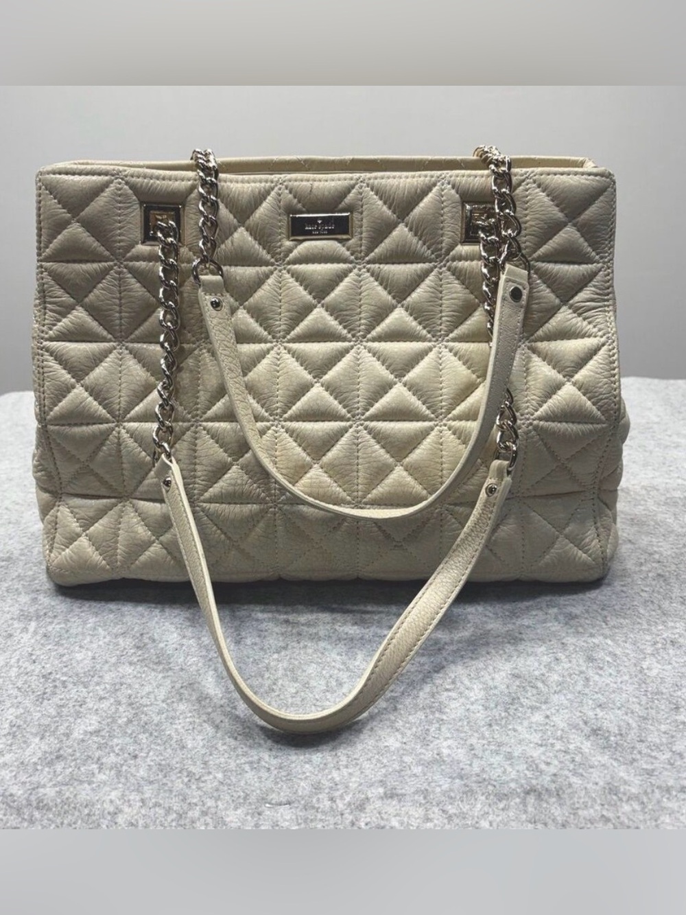 Kate Spade New York Leather Sedgewick Lanes Phoebe Shoulder Bag Ivory Chain